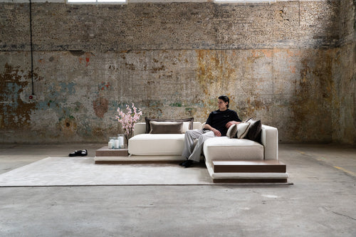 Luxury modular seating styled within an editorial interior setting by Harper Charles