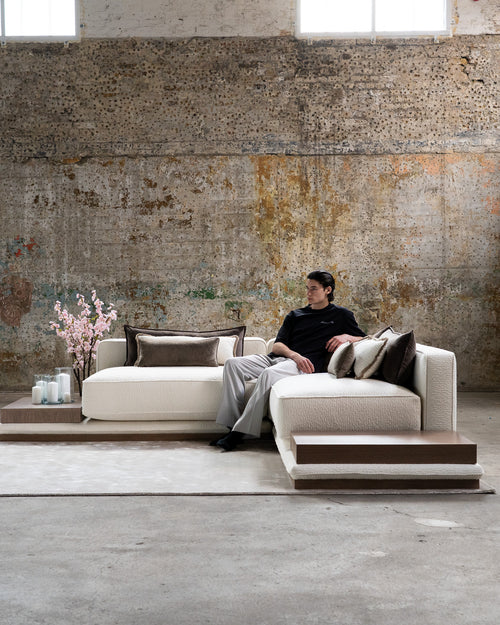 Editorial interior scene featuring bespoke modular seating by Harper Charles